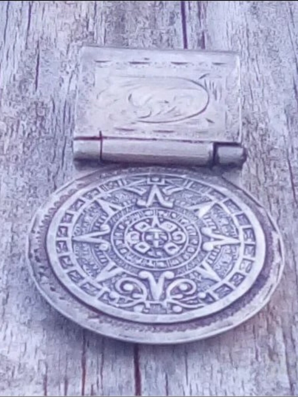 JOY-MEX 925 Sterling Silver Money Clip Aztec Calendar Mexican Vintage